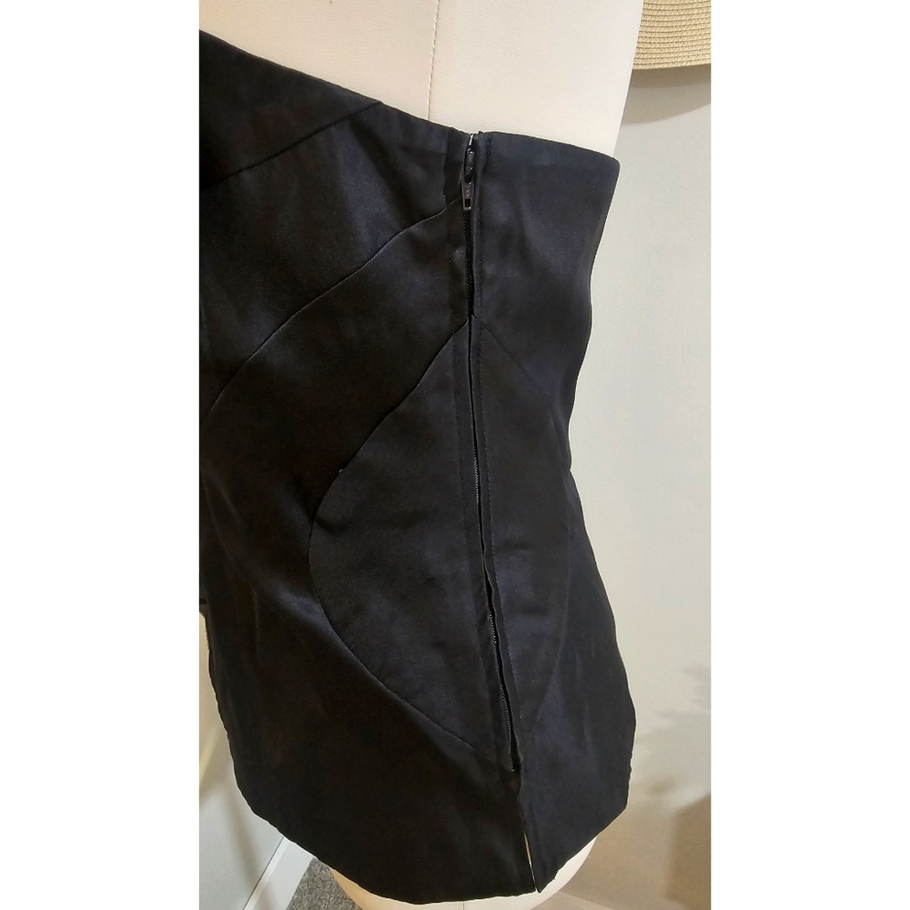 WHBM Black Strapless With Floral Applique Bustier Corset Top - Picture 4 of 9